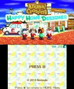 Animal Crossing: Happy Home Designer (NFC Reader Bundle) Title Screen